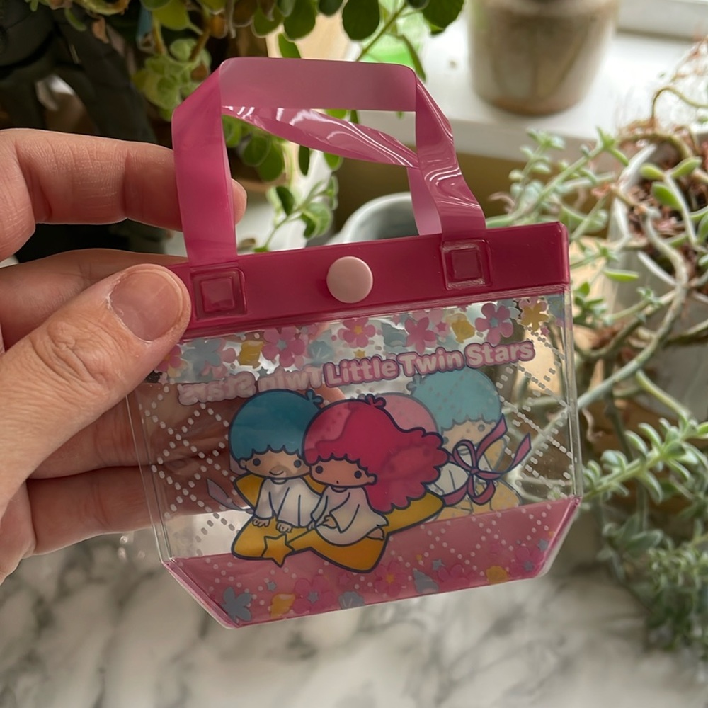 Bandai Sanrio Characters Mini Pouch Pool Beach Vinyl Bag  - Twin Stars